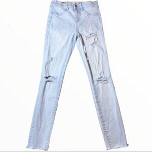 Pacsun Ankle Jegging Distressed Knee 4 Pocket Light Wash Denim Blue 25”